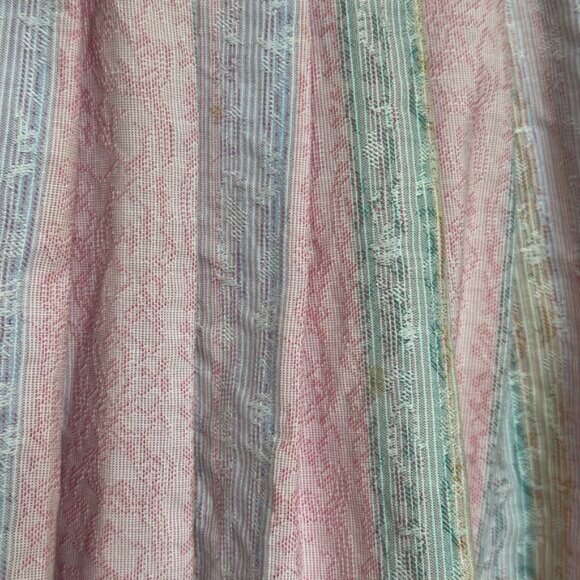 Vintage Geiger Pastel Midi Skirt Size 4 Pink Striped Pleated Cottage Grandma - Picture 7 of 8